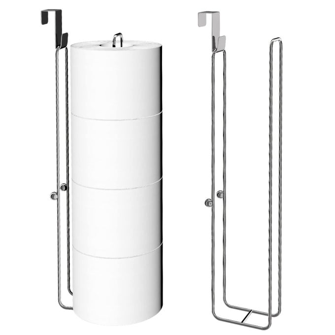 TOILET PAPER HOLDER FOR 8 ROLL TISSUE OVER THE TANK TOILET PAPER HOLDER STAINLESS STEEL RUSTPROOF TOILET PAPER STORAGE WALL MOUNT FOR BATHROOM STORAGE AND ORGANIZATION SILVER 2 PACK