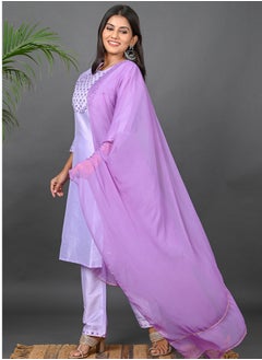 Riara Embroidery Women Kurti With Pant And Dupatta Lavender Round Neck XL - pzsku/Z3BBCDAD6D6FF14743C6FZ/45/_/1717411432/7cab95a3-0cfe-4ae9-9f58-0f1de62b27cd