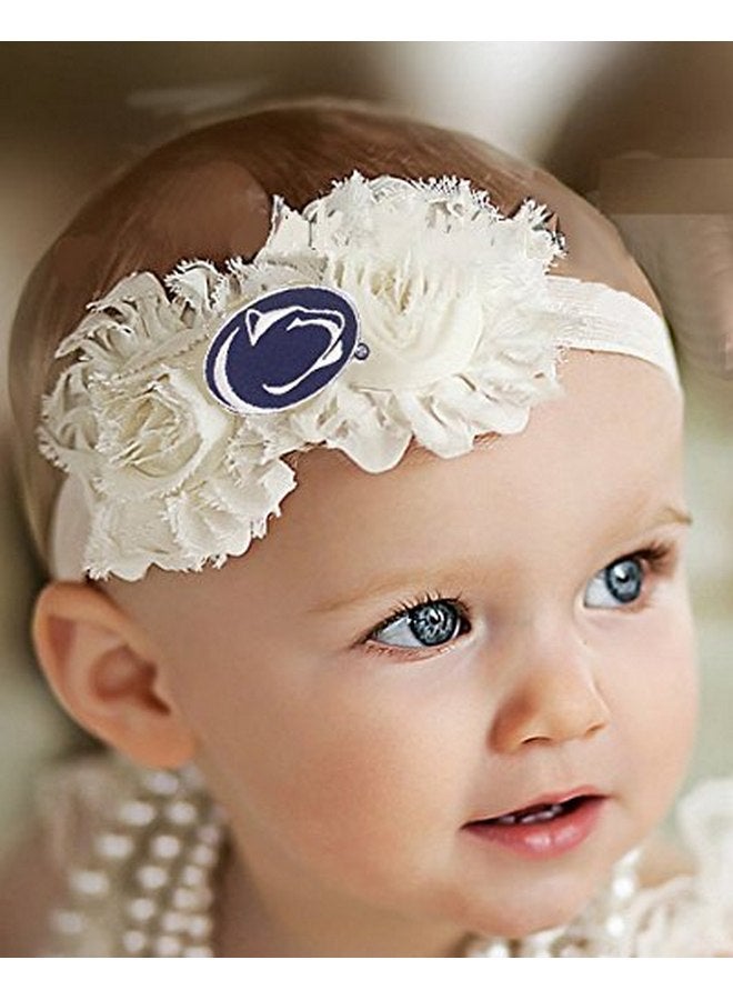 Future Tailgater Baby/Toddler Shabby Flower Hair Bow Headband (6-12 months/ 14")