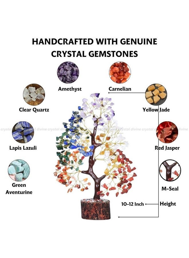 Crystal Divine Seven Chakra Crystal Tree Handmade Home Decor Items Crystal Bonsai Tree Showpiece for Home Decor Vastu Gift Items for Home Decoration Hall Decoration Items Healing Crystals Tree Gifts - Image 4