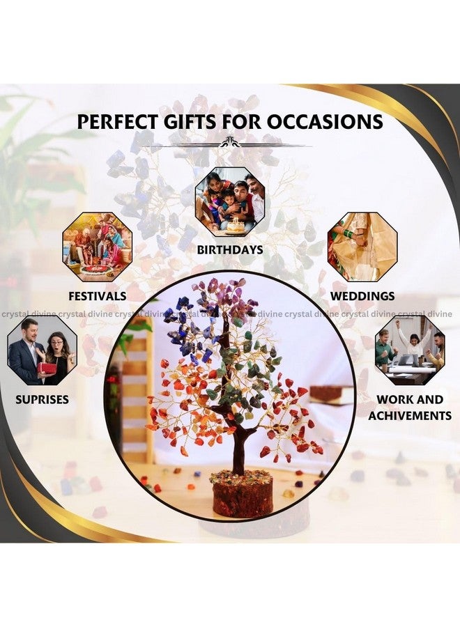 Crystal Divine Seven Chakra Crystal Tree Handmade Home Decor Items Crystal Bonsai Tree Showpiece for Home Decor Vastu Gift Items for Home Decoration Hall Decoration Items Healing Crystals Tree Gifts - Image 5