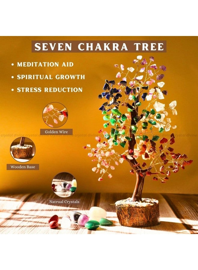 Crystal Divine Seven Chakra Crystal Tree Handmade Home Decor Items Crystal Bonsai Tree Showpiece for Home Decor Vastu Gift Items for Home Decoration Hall Decoration Items Healing Crystals Tree Gifts - Image 2