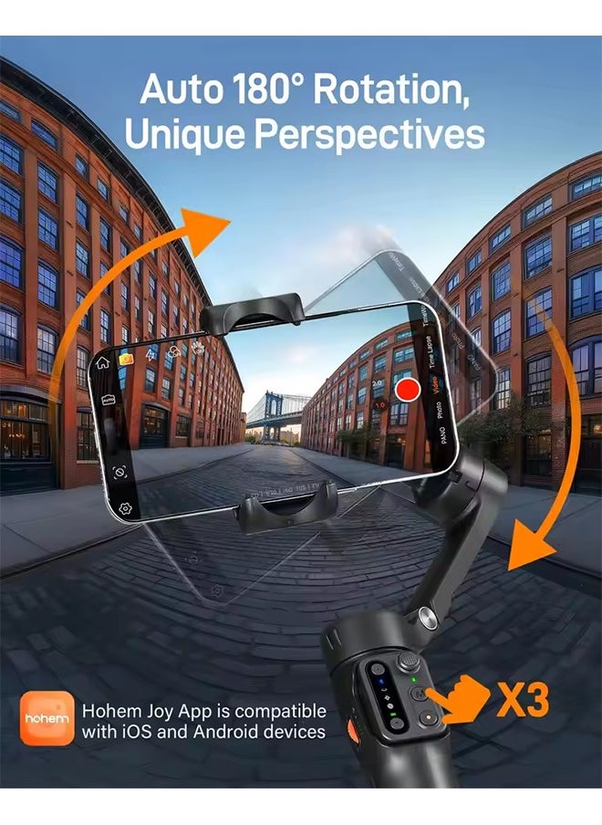 hohem Hohem iSteady X3 SE Gimbal Stabilizer for iPhone Portable Foldable 3-Axis Phones Gimbal with Detachable Remote Control  - Image 2