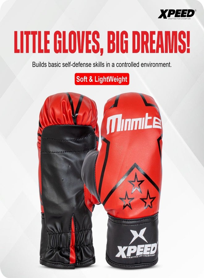 Xpeed Junior Boxing Kit ||PVC Kit || Suitable for 5+ Age with a Comprehensive kit That Includes 18" Punch Bag,6oz Gloves, Headgear (Red/Black) - Image 5