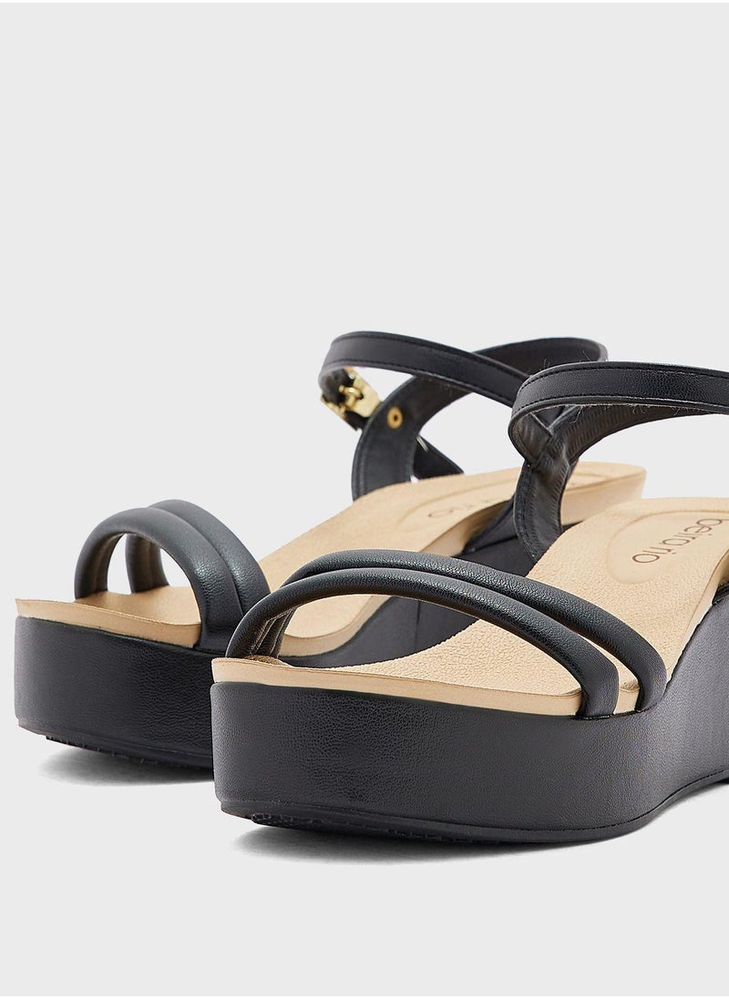 Beira Rio Ankle Strap Low Heel Wedge Sandals  - Image 4