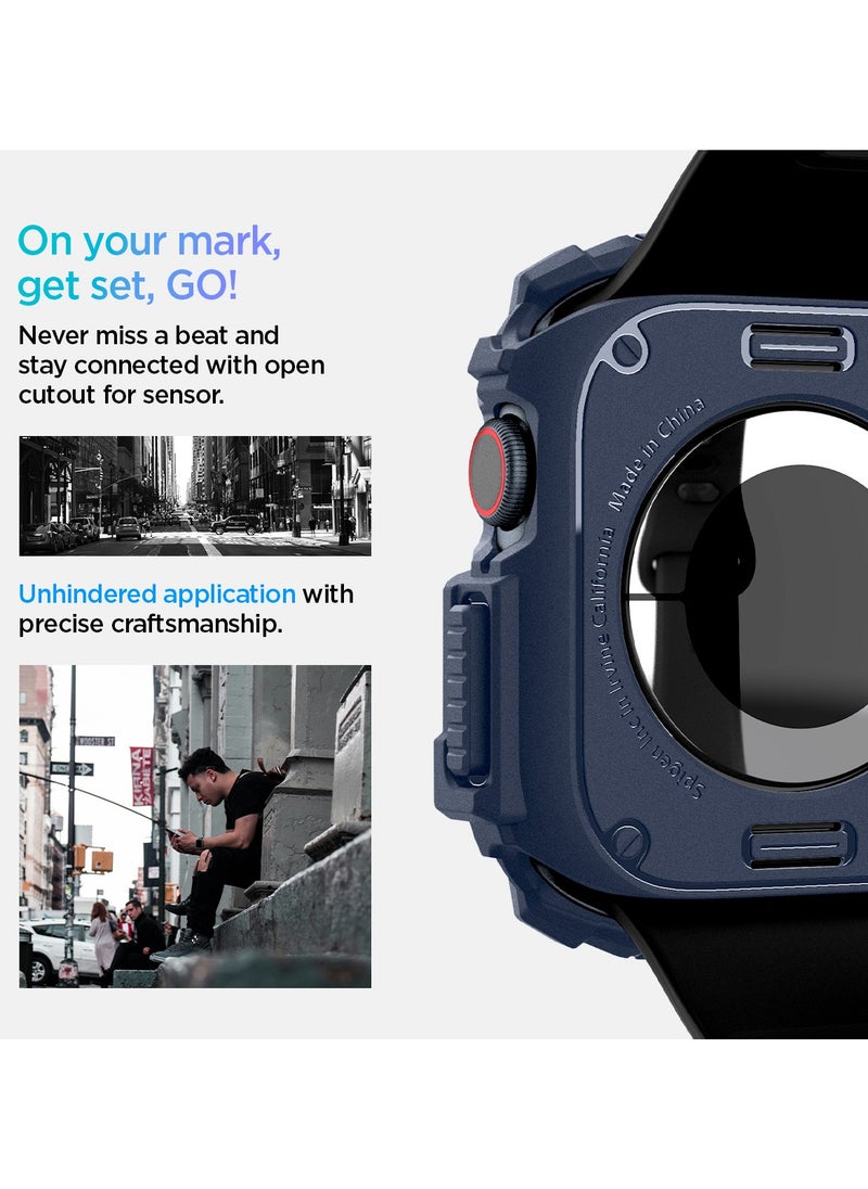 Spigen - Rugged Armor for Apple Watch Series 10 (46mm) Case Cover Durable TPU (2024) - Navy Blue - Image 1
