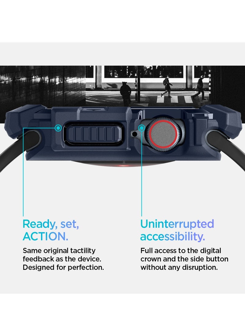 Spigen - Rugged Armor for Apple Watch Series 10 (46mm) Case Cover Durable TPU (2024) - Navy Blue - Image 1