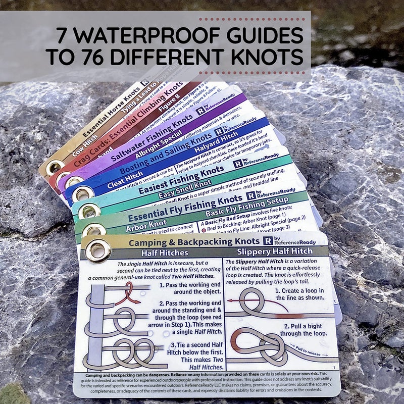 ReferenceReady Complete Knot Card Bundle - 7 Pocket Knot Books with 76 Knots | Set Includes Waterproof Guides for Outdoors, Boating, Climbing, Horse, Fishing, Fly Fishing, and Saltwater Fishing Knots - Image 2