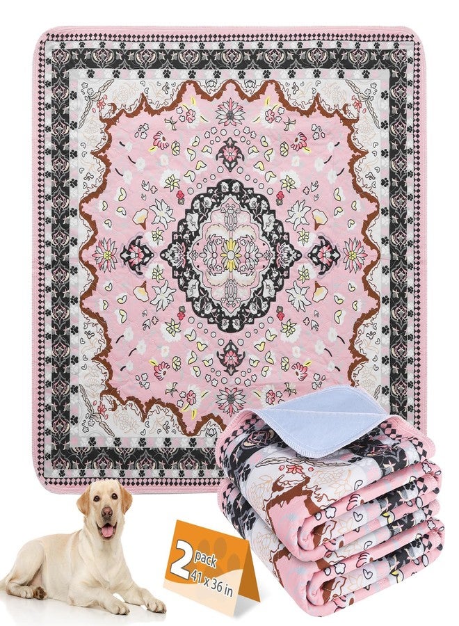 KOOLTAIL Washable Pee Pads for Dogs, 2 Pack Super Absorbent Reusable Puppy Training Pads Waterproof, Nonslip and Leak-Proof Dog Pee Pads, Large Pet Mats Whelping Pads for Floor, Crate, Couch, 36"x41" - Image 1