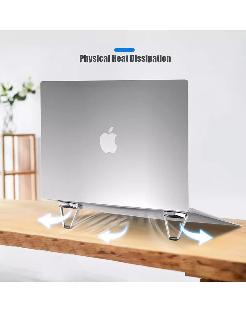 حامل كمبيوتر محمول - قطعتان، وسادة تبريد صغيرة من الألومنيوم، حامل لوحة مفاتيح الكمبيوتر، حامل مكتب كمبيوتر محمول خفيف الوزن ومريح لأجهزة MacBook Pro/Air، Lenovo، أجهزة لوحية وكمبيوتر محمول مقاس 12-17 بوصة - Image 3