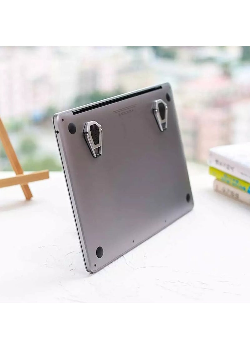 حامل كمبيوتر محمول - قطعتان، وسادة تبريد صغيرة من الألومنيوم، حامل لوحة مفاتيح الكمبيوتر، حامل مكتب كمبيوتر محمول خفيف الوزن ومريح لأجهزة MacBook Pro/Air، Lenovo، أجهزة لوحية وكمبيوتر محمول مقاس 12-17 بوصة - Image 2