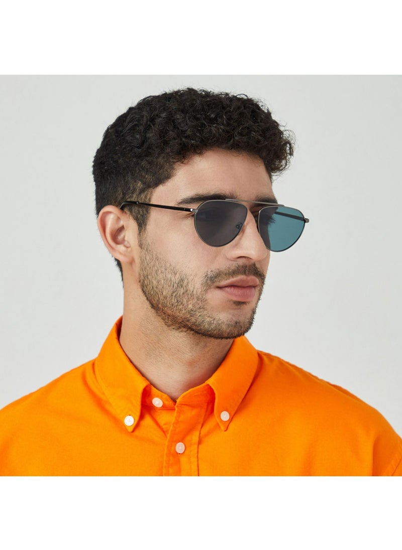 Blackout BlackOut by eyewa ERGO Unisex Aviator Sunglasses, Gray/Green  - Image 5