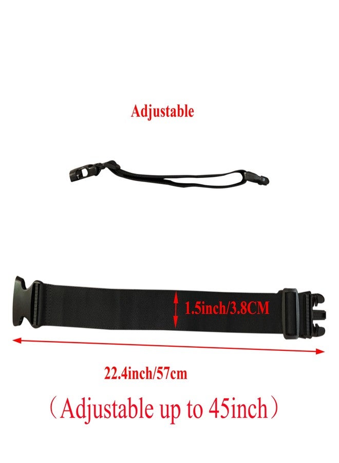 مونوشيف قطعتان من أحزمة الأمتعة للسفر، حزامان قابلان للتعديل مع مشبك لربط حقائب السفر - وصلة ملحقات السفر - لربط 3 حقائب سفر - Image 2