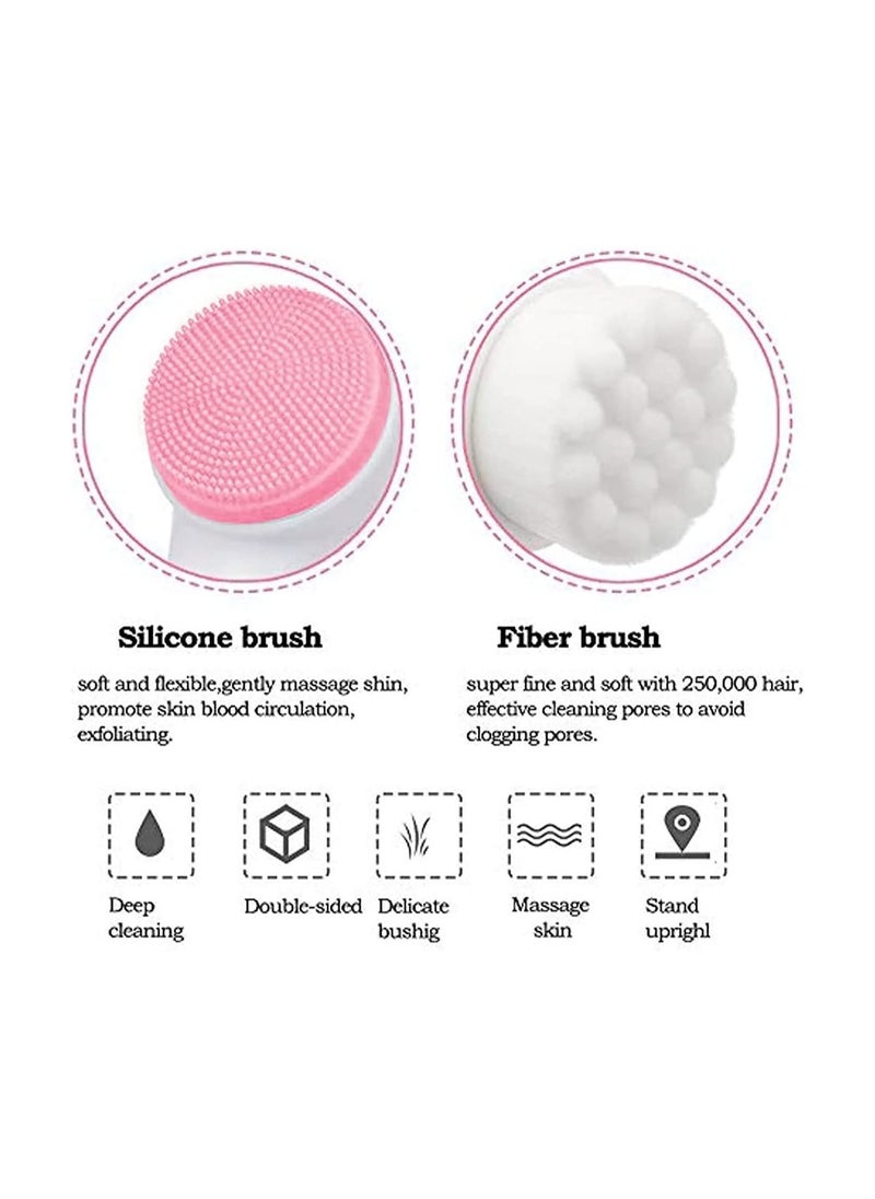 LA PERLA TECH  Manual Facial Cleansing Brush, 2-in-1 Skin Care face Brush, Silicone Facial Scrubber Manual Dual Face Wash Brush for Deep Pore Exfoliation Massaging  - Image 4