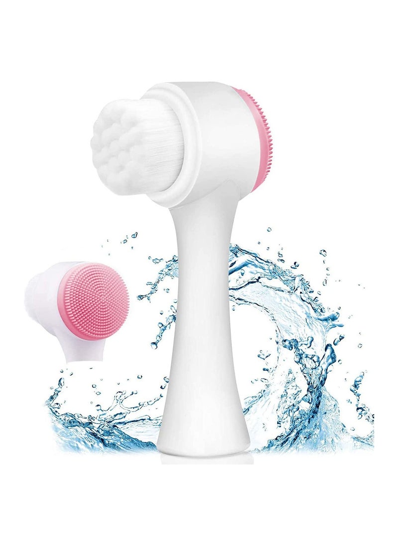 LA PERLA TECH  Manual Facial Cleansing Brush, 2-in-1 Skin Care face Brush, Silicone Facial Scrubber Manual Dual Face Wash Brush for Deep Pore Exfoliation Massaging  - Image 3