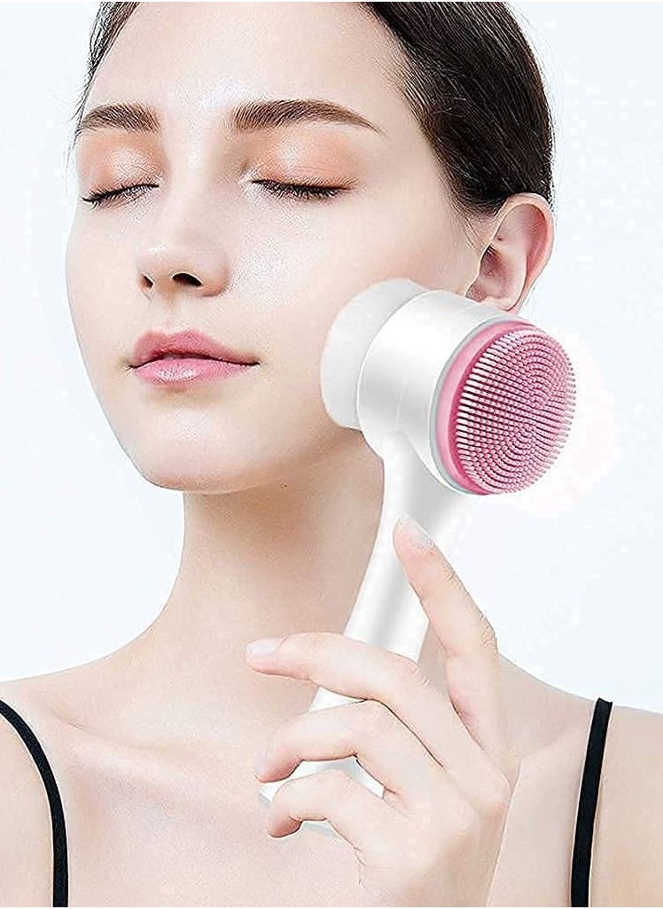 LA PERLA TECH  Manual Facial Cleansing Brush, 2-in-1 Skin Care face Brush, Silicone Facial Scrubber Manual Dual Face Wash Brush for Deep Pore Exfoliation Massaging  - Image 5