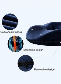 URbazaar Donut Pillow Hemorrhoid Seat Cushion for Office Chair, Premium Memory Foam Chair Cushion Massage Anti Hemorrhoids Hip Push Up Yoga Orthopedic Comfort Tailbone Pillow (Blue)  - Image 2