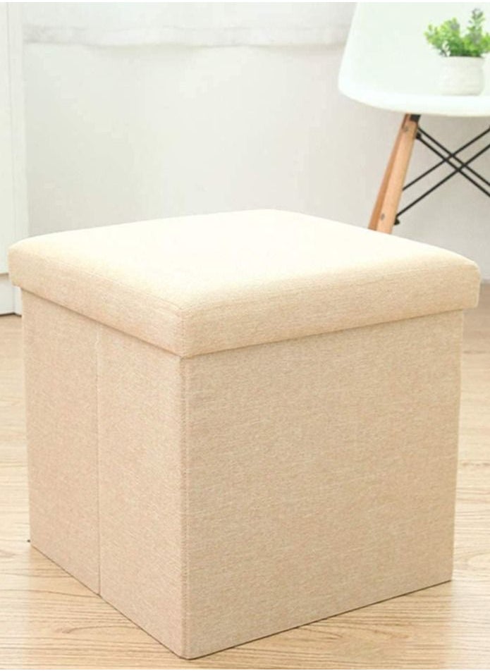 XiuWoo Multifunctional Foldable Cube Storage Organizer and Foot Rest Lid Stool Seat Chair with Square Chest Padded  - Image 1