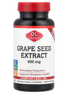 Olympian Labs Grape Seed Extract Maximum Strength 600 mg 60 Vegetarian Capsules 