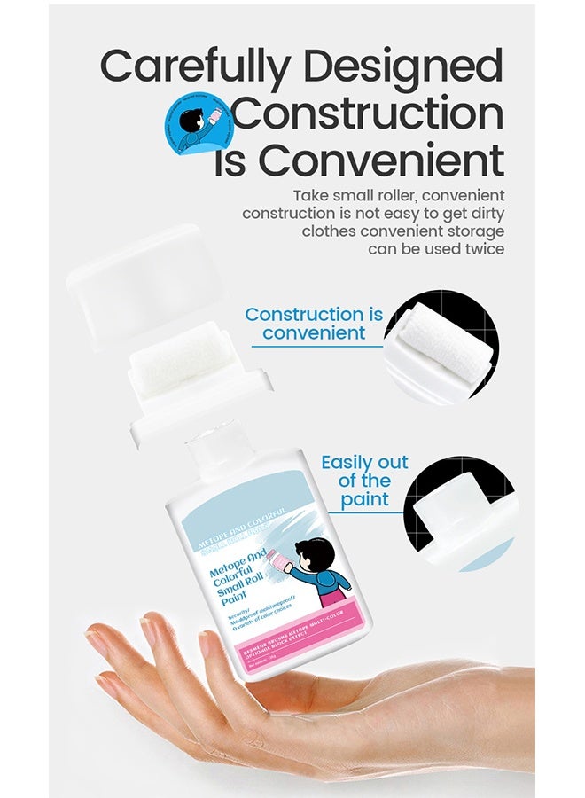 ASHILE Metope And Colorful Small Roll Paint -,Portable Wall Repair Paint Wall Mending Agent Wall Spackle with Roll Brush Wall Surface Hole Fill Quick and Easy Solution White Wall #White - Image 3