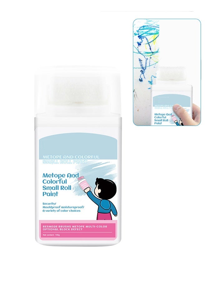 ASHILE Metope And Colorful Small Roll Paint -,Portable Wall Repair Paint Wall Mending Agent Wall Spackle with Roll Brush Wall Surface Hole Fill Quick and Easy Solution White Wall #White - Image 1