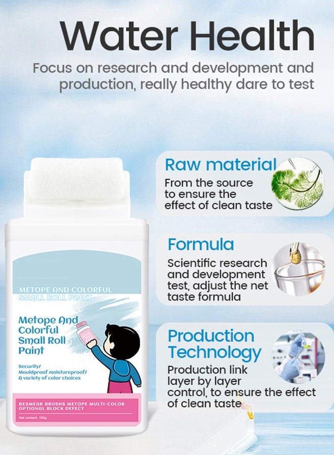 ASHILE Metope And Colorful Small Roll Paint -,Portable Wall Repair Paint Wall Mending Agent Wall Spackle with Roll Brush Wall Surface Hole Fill Quick and Easy Solution White Wall #White - Image 5