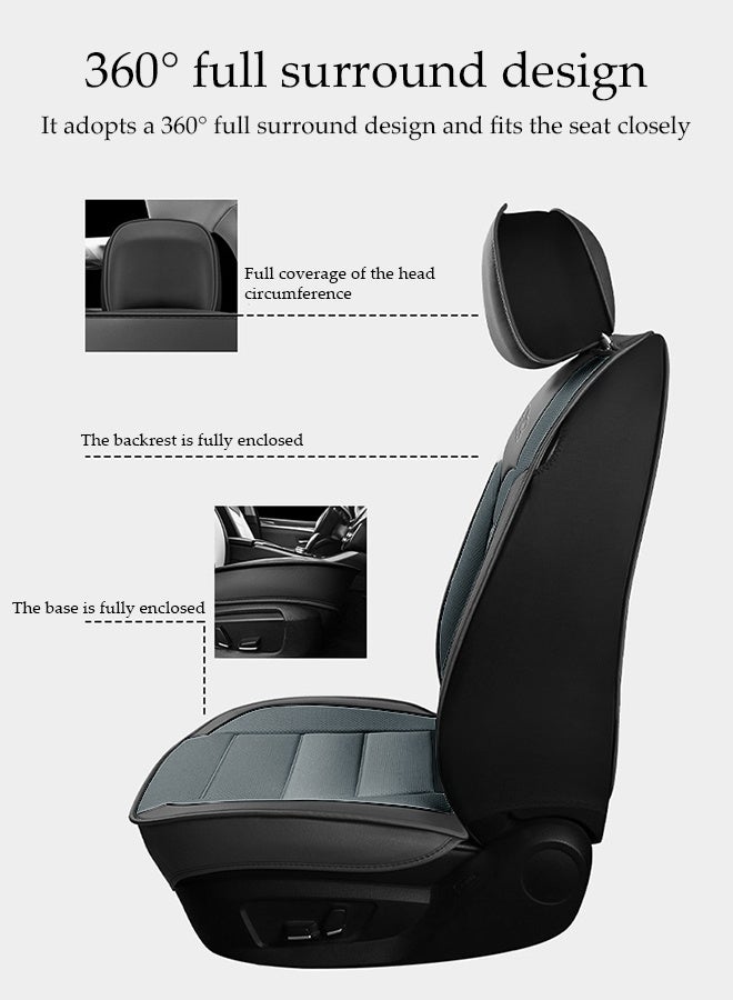 DUNISO Car Seat Cover, Universal Fully Wrapped Seat Cushion, Artificial Leather Car Backrest Seat Cover, Equipped With Headrest, Wear Resistant And Anti Slip, Suitable For All Seasons, Suitable For Most Car Seats - Image 5