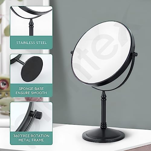 Plantex Premium Brass Magnifying Mirror/Dual Side Makeup Mirror with 5x/1x Magnification/Tabletop Vanity Hand Mirrors Stand (8 Inch-Chrome/Tabletop) - Image 4