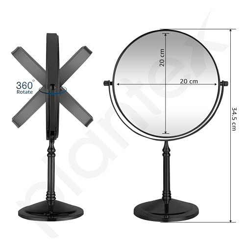 Plantex Premium Brass Magnifying Mirror/Dual Side Makeup Mirror with 5x/1x Magnification/Tabletop Vanity Hand Mirrors Stand (8 Inch-Chrome/Tabletop) - Image 5