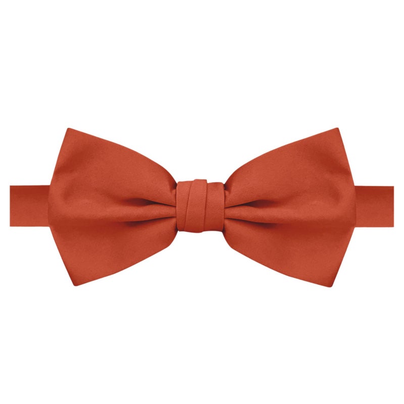 Jacob Alexander Men's Pretied Banded Adjustable Solid Color Bowtie - Rust - Image 5