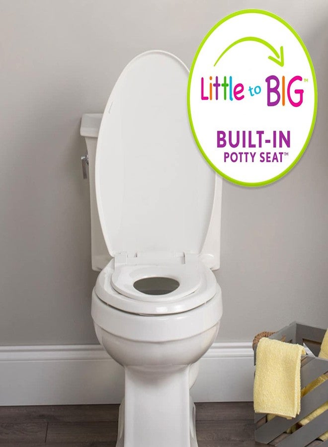Mayfair Little2Big Toilet Seat with Built-In Potty Training Seat, Slow Close, Durable Plastic, Made in USA, ROUND, White - Image 3
