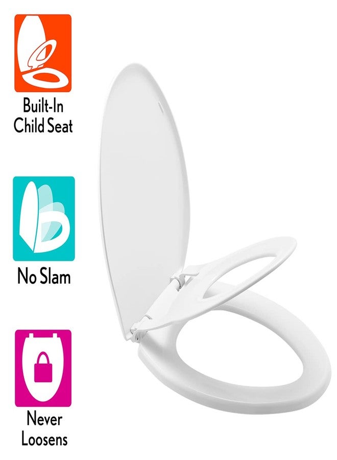 Mayfair Little2Big Toilet Seat with Built-In Potty Training Seat, Slow Close, Durable Plastic, Made in USA, ROUND, White - Image 2