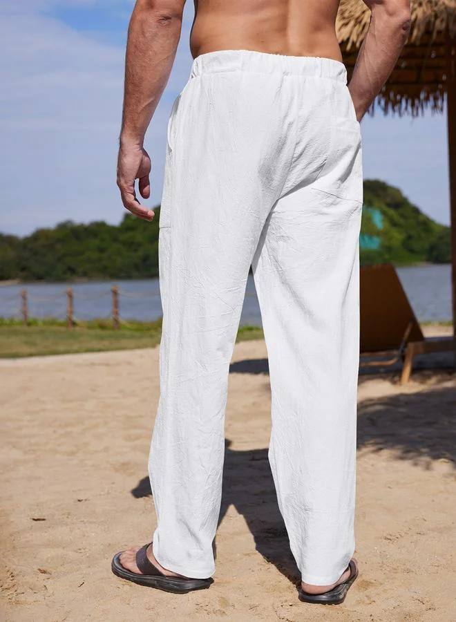 تايك تو بنطال سادة بقصة مريحة ورباط خصر