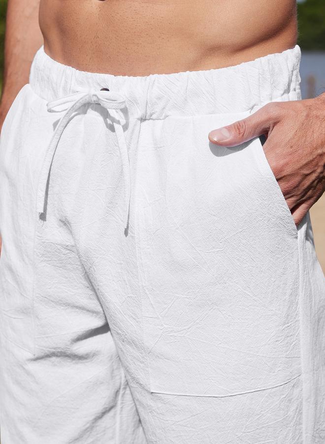 Take Two Solid Drawstring Waist Relaxed Fit Pants - Image 3