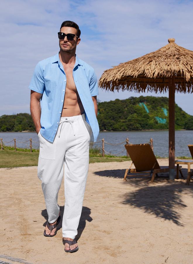 Take Two Solid Drawstring Waist Relaxed Fit Pants - Image 1