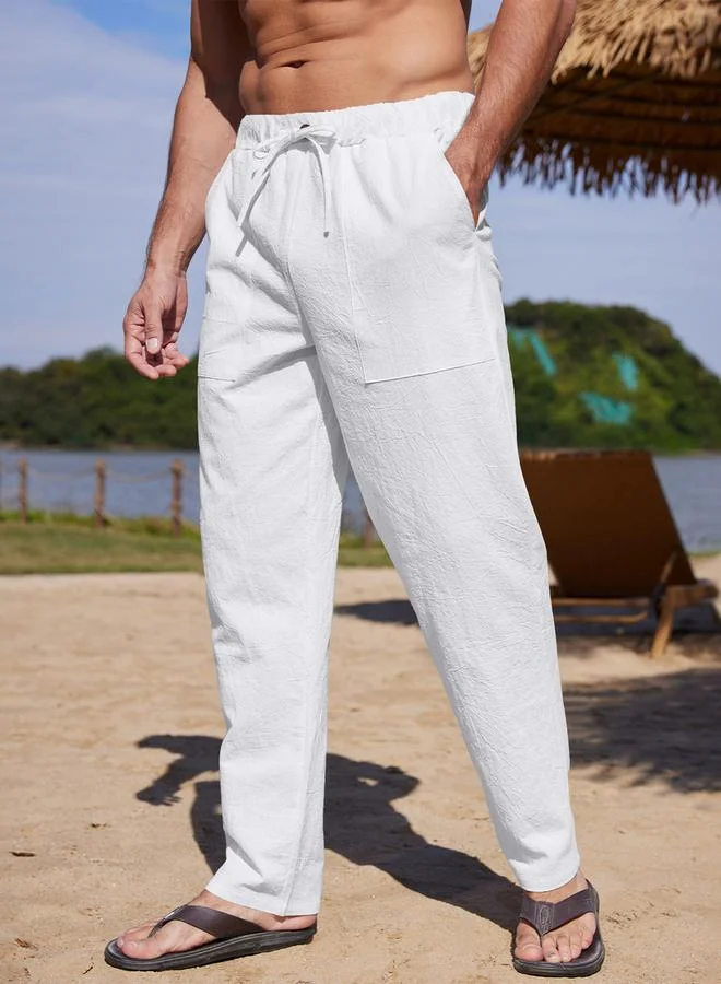 تايك تو بنطال سادة بقصة مريحة ورباط خصر