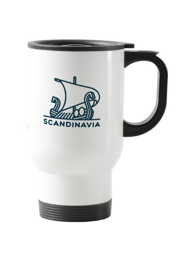 Ship Printed Travel Mug White 13centimeter