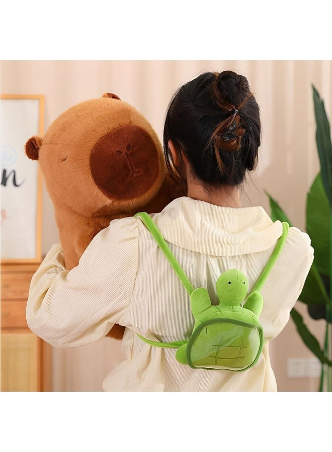 Bukela Capybara Plush Toy, 10inch Capybara Plush with Turtle Backpack, Kawaii Capybara Stuffed Animal and Home Decor Gifts - Image 2