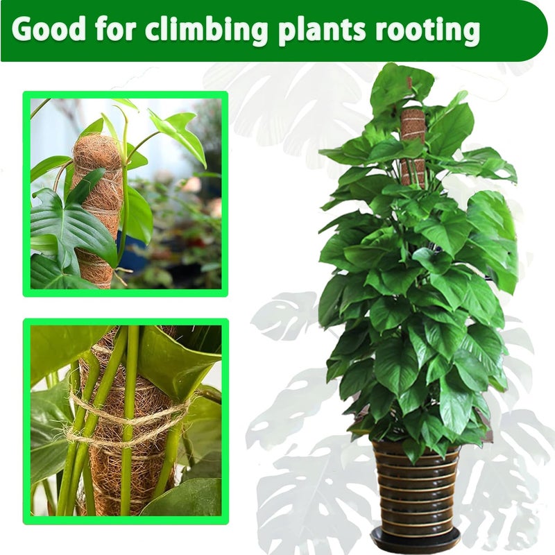 PLANTPOLEX Moss Pole, 2 Pack 17 Inch Monstera Plant Support for Climbing Plants Accessories Indoor, Stackable Moss Poles Plant Support Stakes, Coir Plant Pole Sticks for Potted Plants, Pothos, Philodendron - Image 4