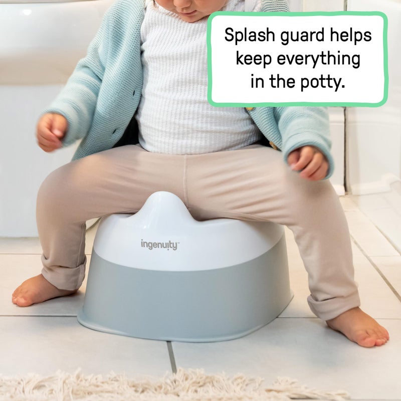 Ingenuity Ready Set Go Potty Training Toilet, Removable Bowl, Non-Skid Bottom, Wide Stable Base, Age 18 Months & Up, White & Grey - Image 3