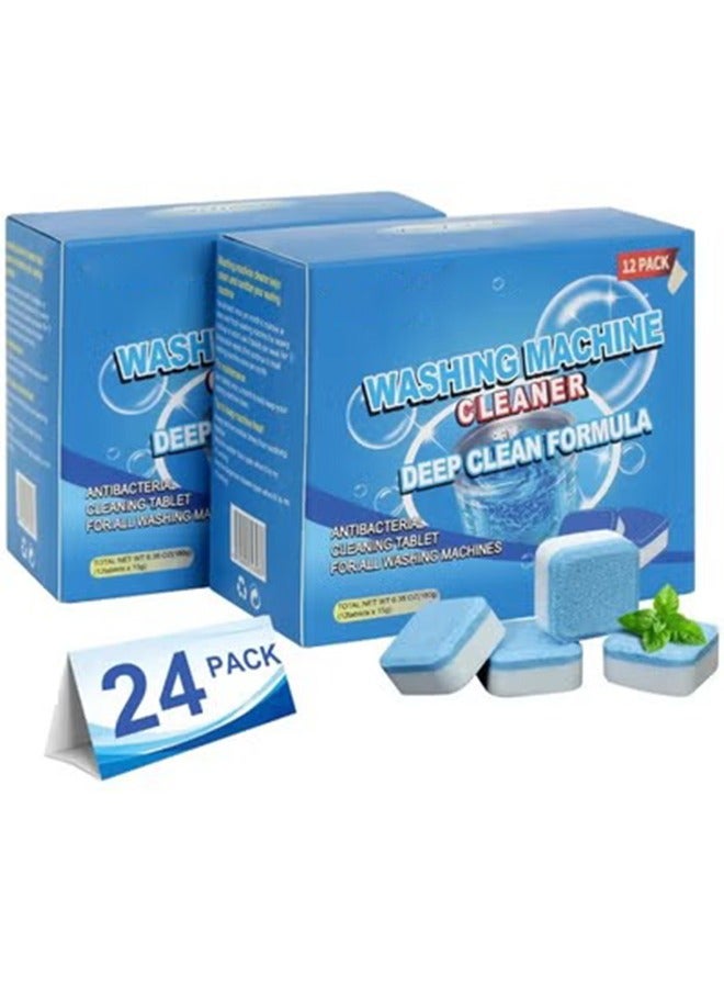 منظف ​​الغسالات، عبوة من 24 قرص تنظيف عميق للغسالات ذات التحميل الأمامي والعلوي - Image 1