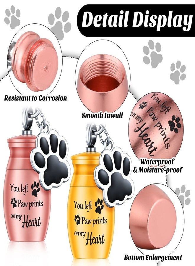 باتيير سلسلة مفاتيح تذكارية لحفظ رماد الحيوانات الأليفة من باتيير، 4 قطع، مصنوعة من الفولاذ المقاوم للصدأ، لحفظ رماد الكلاب والقطط، مع 4 حقائب تخزين مخملية سوداء، وتعليقة على شكل مخلب. - Image 3