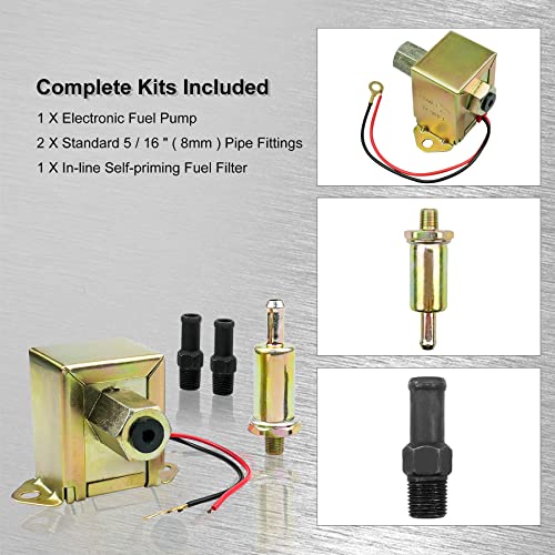 TIKSCIENCE For Generac Kohler Onan Gas Diesel Generator Fuel Pump, MD7781, 12 Volt 4-7 PSI Flow up to 25-35 GPH Output, Self-Priming Electric Low Pressure Fuel Pump - Image 2