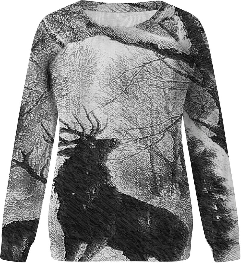 cheekyglo Women Halloween Casual Crewneck Sweatshirts Print Tops Long Sleeve Lightweight Oversized Fall Winter Pullover - Image 3