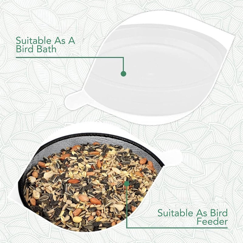 SWIUKPHE Chemical free Deck Bird Feeders Platform Bird Feeder, Deck Mount Bird Bath Spa for Dual Use Deck Flower Stand Flower Pot Great for Attracting Birds, Detachable and Adjustable, with Balcony Bracket 18 cm Repeated assemble detach compatible - Image 2