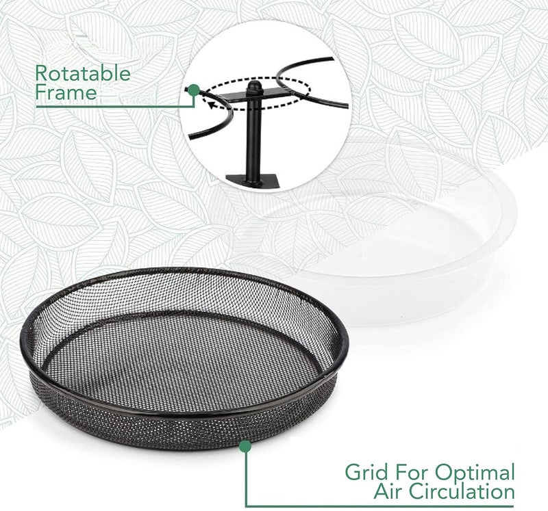 SWIUKPHE Chemical free Deck Bird Feeders Platform Bird Feeder, Deck Mount Bird Bath Spa for Dual Use Deck Flower Stand Flower Pot Great for Attracting Birds, Detachable and Adjustable, with Balcony Bracket 18 cm Repeated assemble detach compatible - Image 4