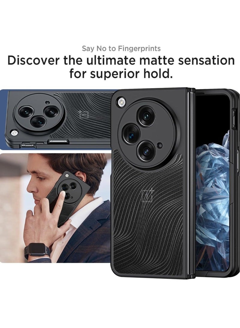 Captaintech Case for OnePlus Open, Matte Anti Fingerprint Cover for One Plus Open, Shockproof Cover with Screen and Camera Lens Protection, Full Body Protective Case. Black - Image 5