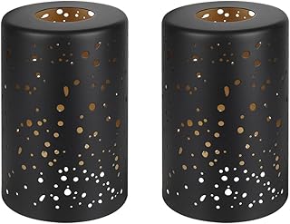 ALUCSET ALUCSET 2 Pack Cylinder Metal Lamp Shade, Sky Stars Design, Fixture Replacement Metal Globe or Lampshade with 1-5/8  - Image 1