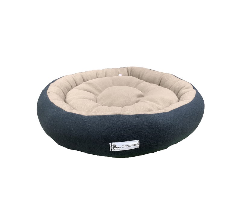Gorgeous Poofy Dog and Cat Bed XX Large Size Round Shape Fleece Fabric Ultrasoft Micro Fiber Filling for Extra Comfort Dual Color Cream-Black Machine Washable Anti Skid Base Pet Bed for Dogs - Image 5
