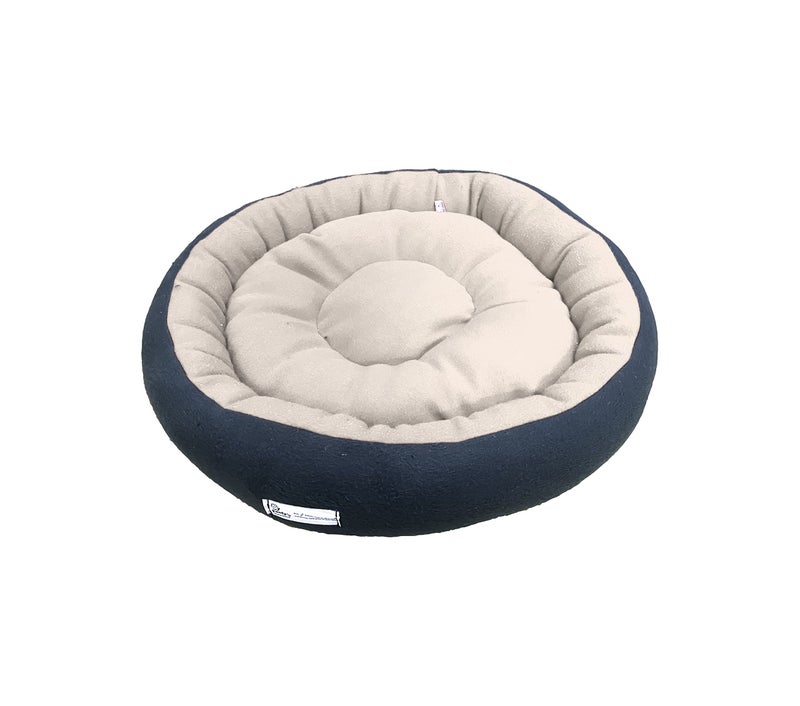 Gorgeous Poofy Dog and Cat Bed XX Large Size Round Shape Fleece Fabric Ultrasoft Micro Fiber Filling for Extra Comfort Dual Color Cream-Black Machine Washable Anti Skid Base Pet Bed for Dogs - Image 2